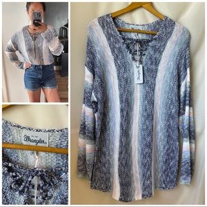 NWT Wrangler Long Sleeve Striped Tunic Sweater